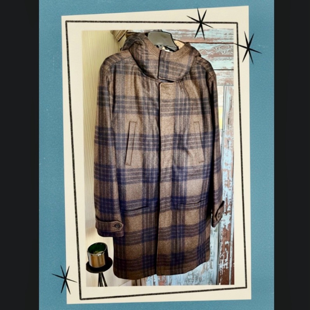 Vince NWT Plaid Cashmere Blend Hooded Coat $895 retail ⭐️FREE SHIPPING⭐️